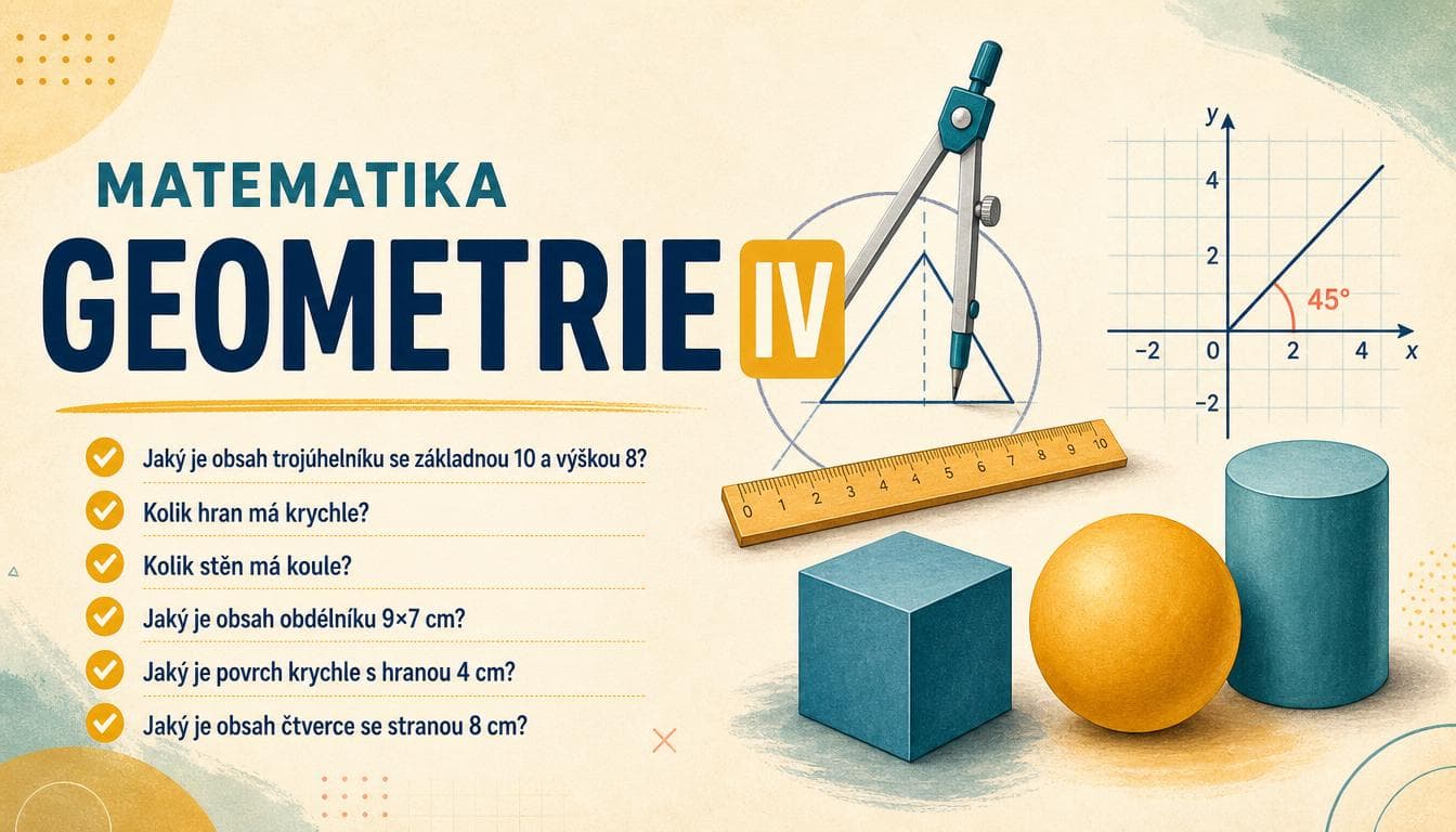 Náhledový obrázek kvízu Matematika: Geometrie IV