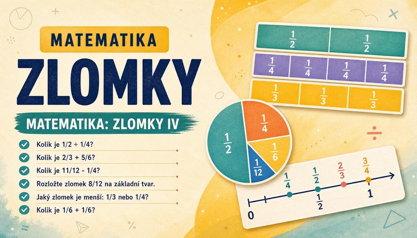 Náhledový obrázek kvízu Matematika: Zlomky IV
