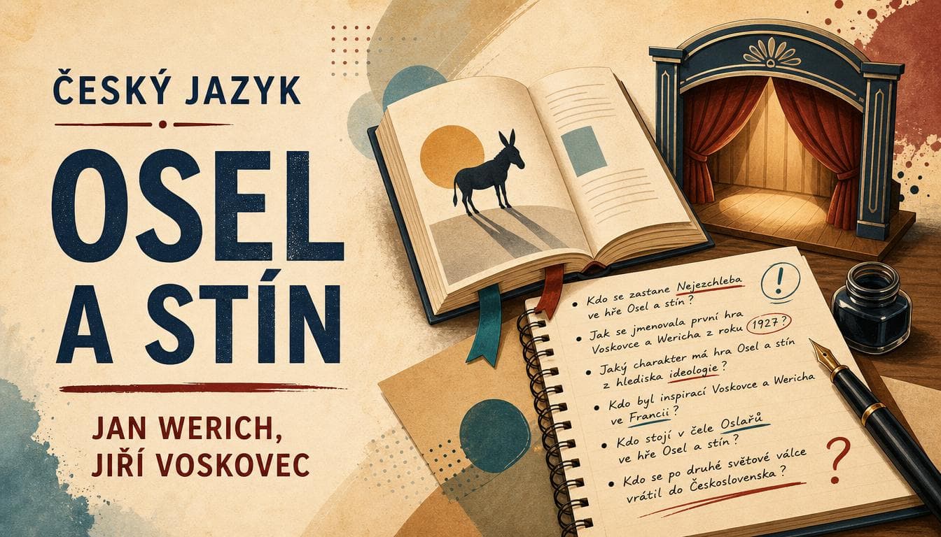 Náhledový obrázek kvízu Český jazyk: Osel a stín, Jan Werich, Jiří Voskovec
