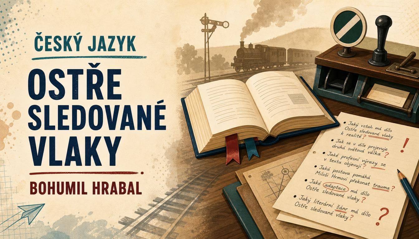 Náhledový obrázek kvízu Český jazyk: Ostře sledované vlaky, Bohumil Hrabal