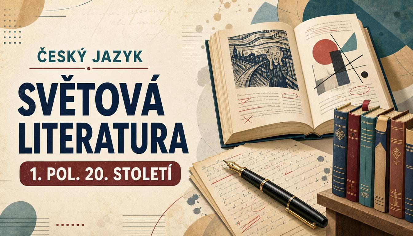 Náhledový obrázek kvízu Český jazyk: Světová literatura 1. pol. 20. století