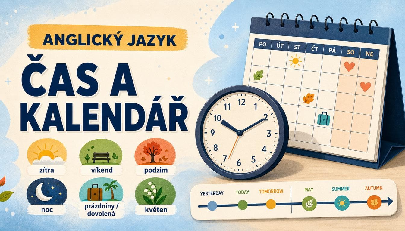Náhledový obrázek kvízu Anglický jazyk: Čas a kalendář