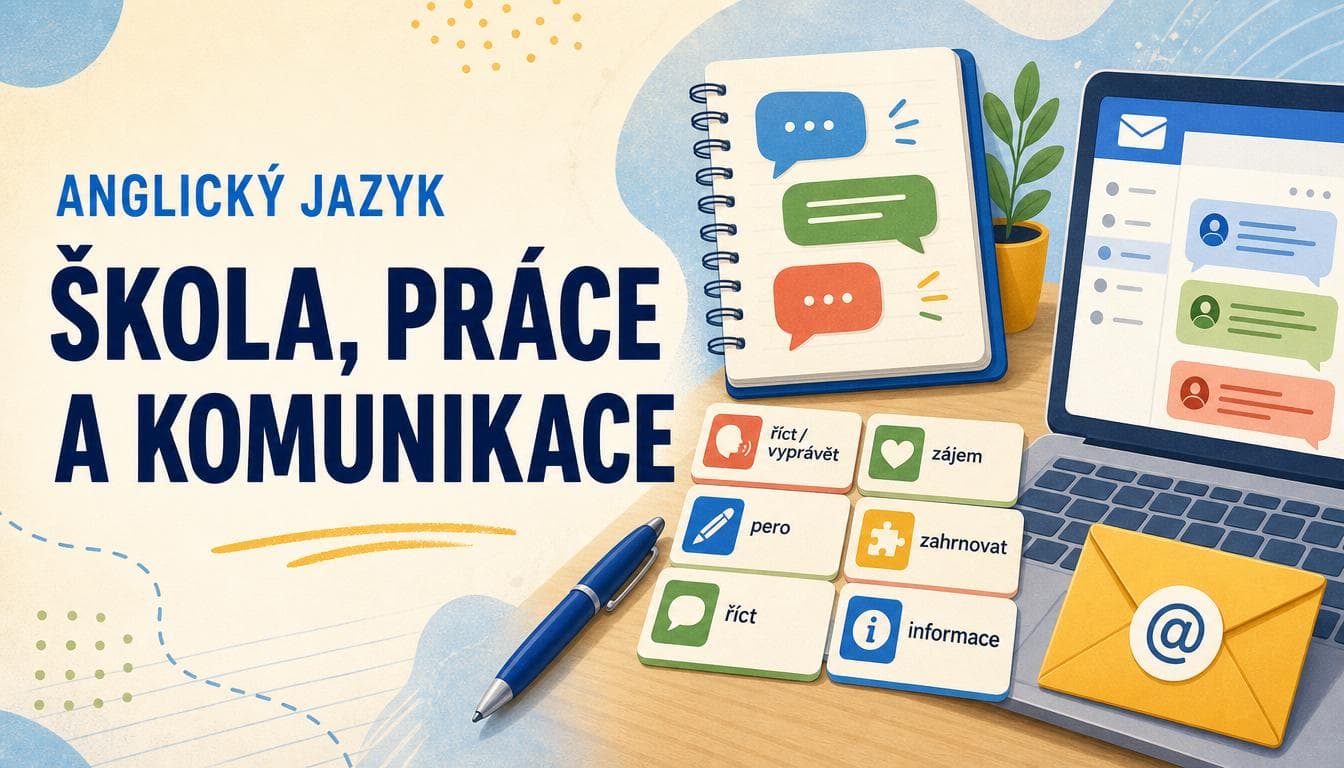 Náhledový obrázek kvízu Anglický jazyk: Škola, práce a komunikace I