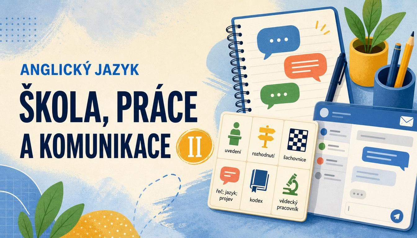 Náhledový obrázek kvízu Anglický jazyk: Škola, práce a komunikace II