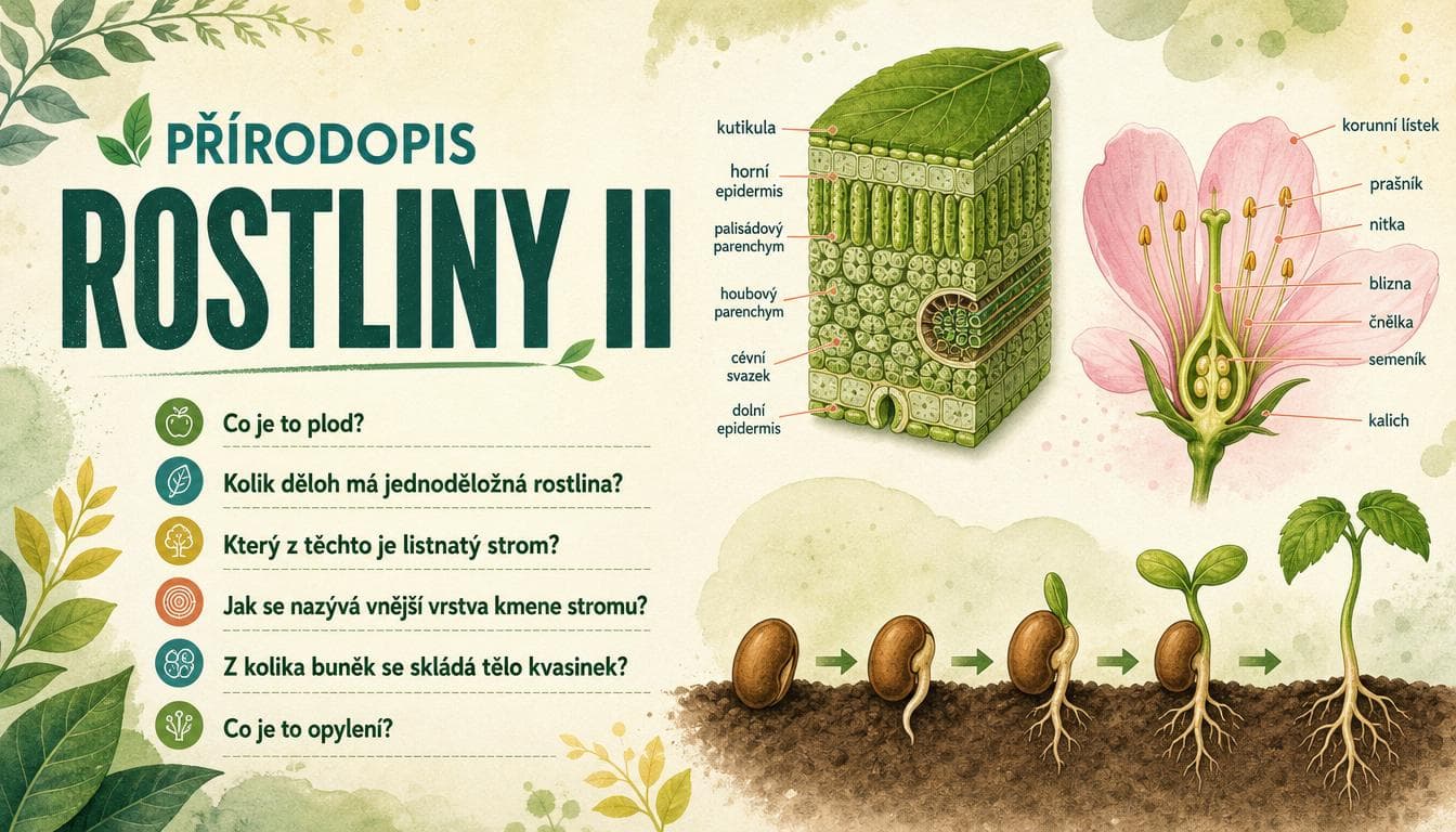 Náhledový obrázek kvízu Přírodopis: Rostliny II