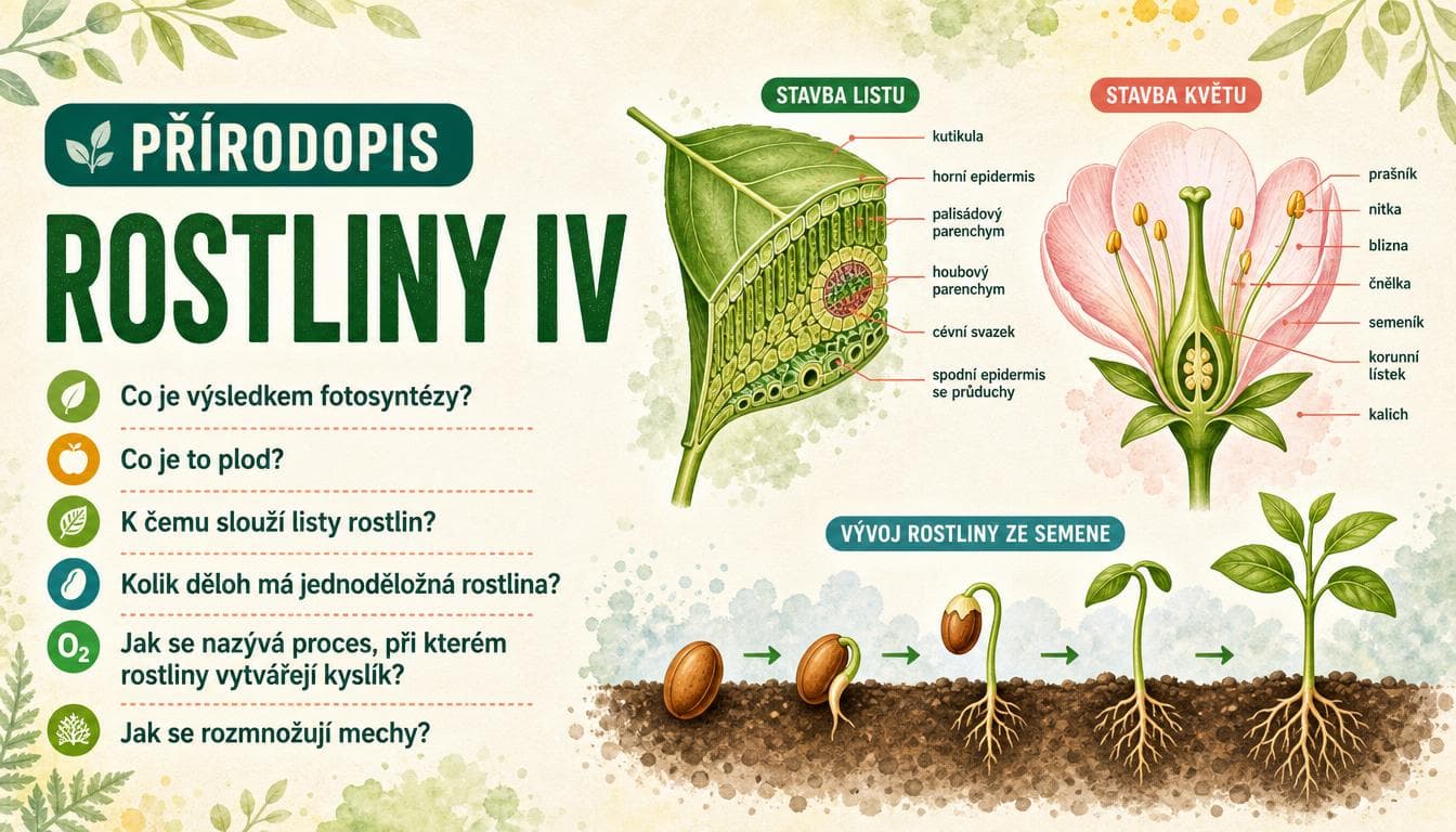 Náhledový obrázek kvízu Přírodopis: Rostliny IV