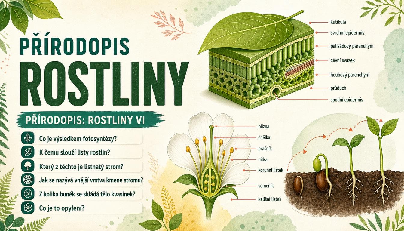 Náhledový obrázek kvízu Přírodopis: Rostliny VI