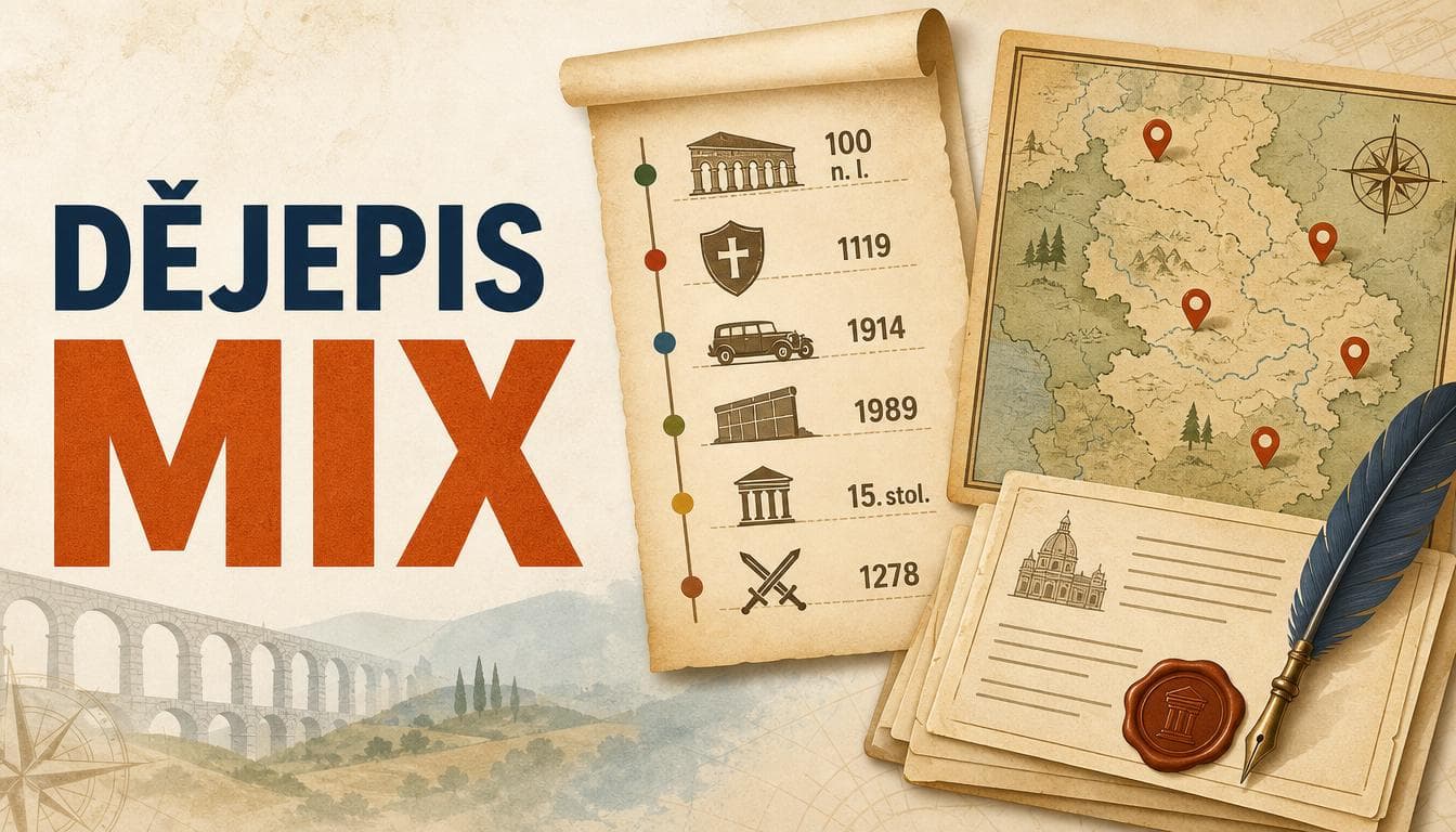 Náhledový obrázek kvízu Dějepis: Mix I