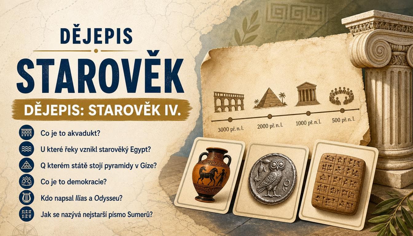 Náhledový obrázek kvízu Dějepis: Starověk IV